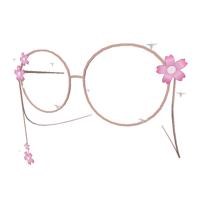 Cute KPOP Flower Sparkle Glasses - Pink