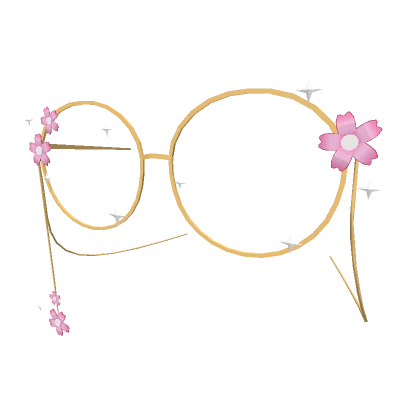 Cute KPOP Flower Sparkle Glasses - Gold