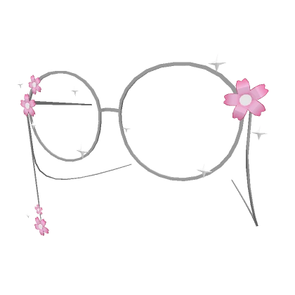 Cute KPOP Flower Sparkle Glasses - Silver