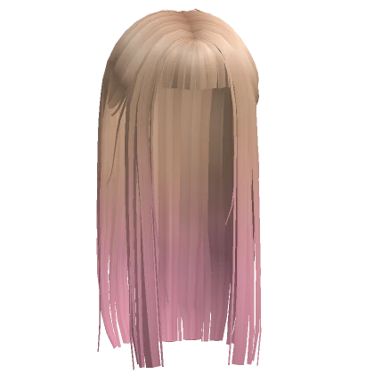 Hime Blonde Pink Long Straight Hair w/ Bangs