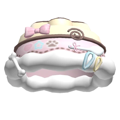 ♡ kawaii pudding fluffy beanie sticker hat