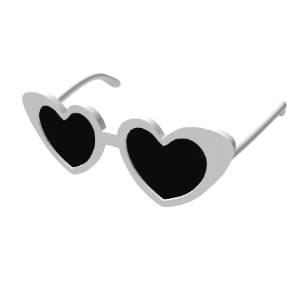 White & Black Heart Glasses