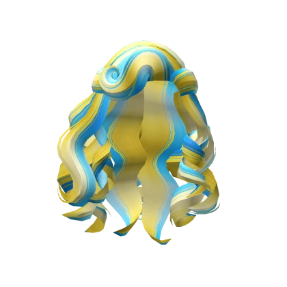 Sea Monster Curls in Yellow & Blue