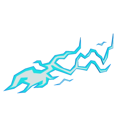 Cool Blue Anime Lightning Aura Eye - Left