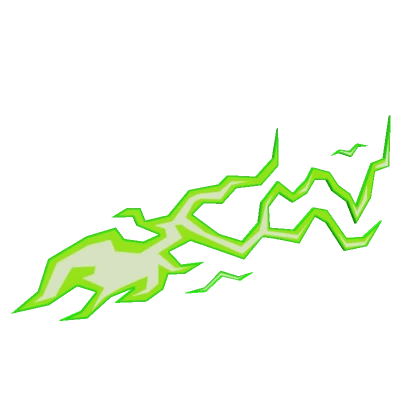 Cool Green Anime Lightning Aura Eye - Left