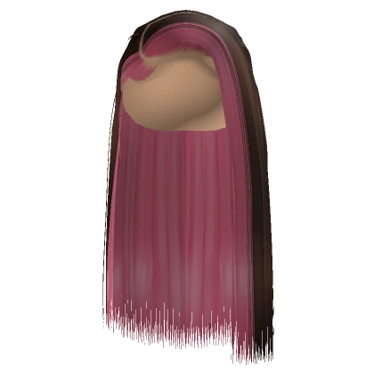 Side Part Silk Press In Pink Skunk Stripe