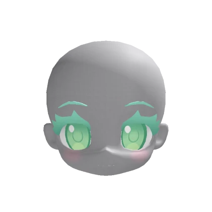 Chibi Head Neckless Green Pastel