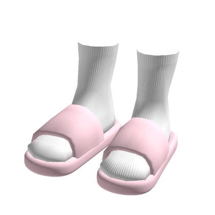Pink Slide Sandals with Socks