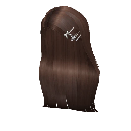 Idol Long Sidepart Hair w/ Hairclips - Brown