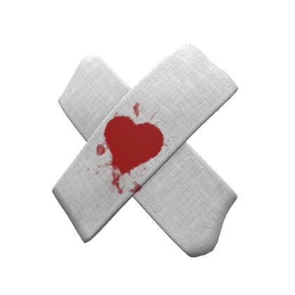 LEFT Heart Eyepatch (WHITE RED)