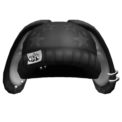 Y2K Bunny Star Beanie w/ Piercings [Black]