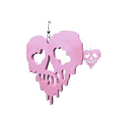 Y2K Emo Grunge Pink Skull Earrings