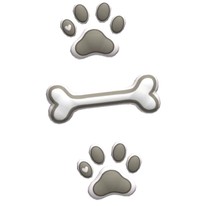 ♡ soft cute puppy bone paw hairclips