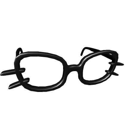 Oversized Kitty Glasses w/ Cat Whiskers in Black