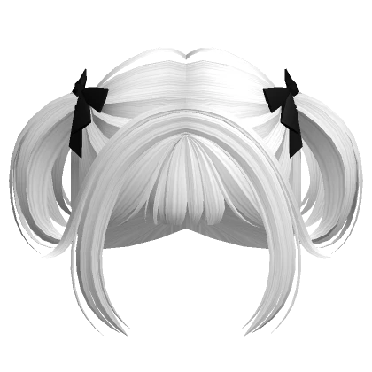 Mini Pigtails with Bow (White)