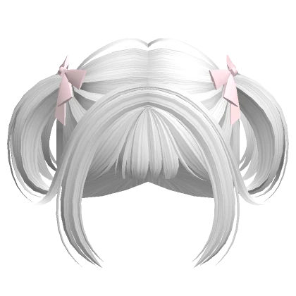 Mini Pigtails with Bow (White)