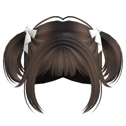 Mini Pigtails with Bow (Brown)