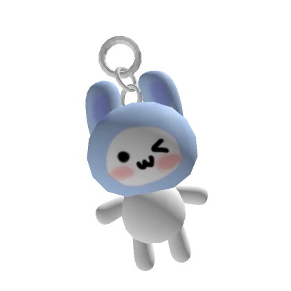  ɞ | (3.0) kawaii winking blue bunny keychain