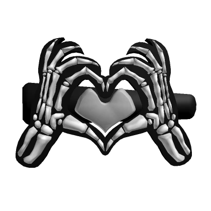 Skeleton Hands Heart Hair Clip