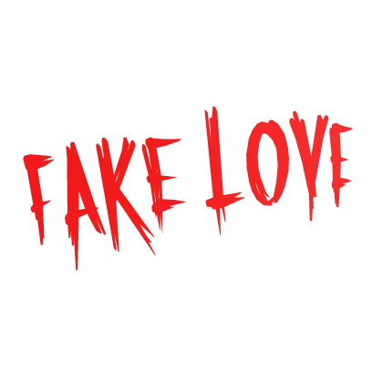 Fake love sign red