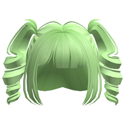 Green Kawaii Sweet Curly Pigtails