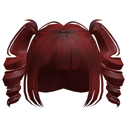 Red Kawaii Sweet Curly Pigtails