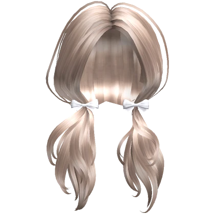 Low Pigtails Hair Platinum Blonde