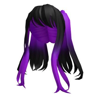 Loose Long Bangs Anime Pigtails in Purple / Black