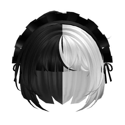 Messy Bob with Maid Headband (Black & White)