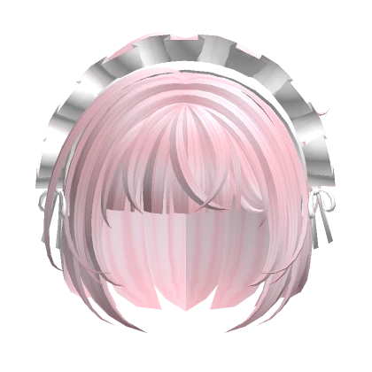 Messy Bob with Maid Headband (Pink)