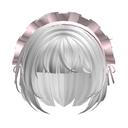 Messy Bob with Maid Headband (White)