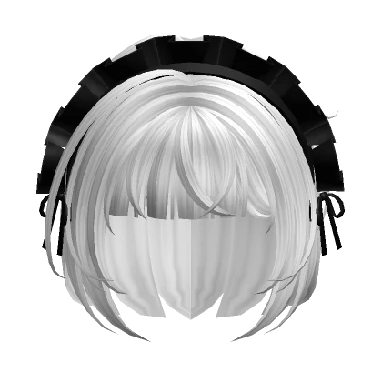 Messy Bob with Maid Headband (White)