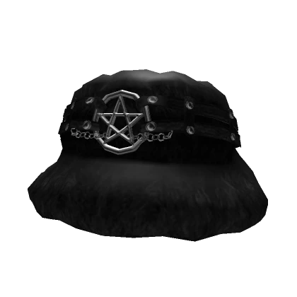 Y2K Star Gothic Dark Fluffy Hat With Chains