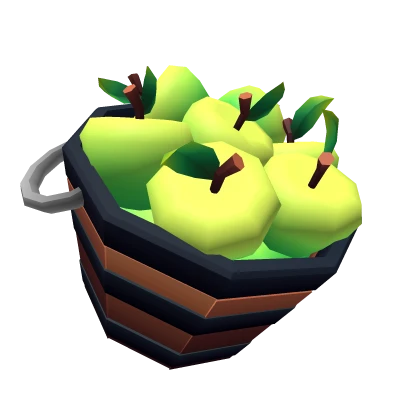 Bucket of Tasty Green Apples