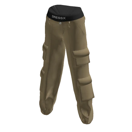 DRESSX Tan Y2K Cargo Pants