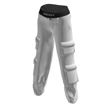 DRESSX White Y2K Cargo Pants