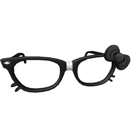 Kitty Nerd Glasses w/ Black Bow in Black