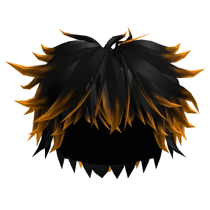 🎃 Orange to Black Messy Wavy Fluffy Cool Boy Hair