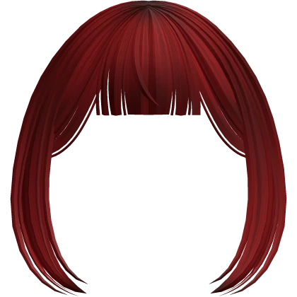 Messy Hime Cut Anime Bangs (Red)