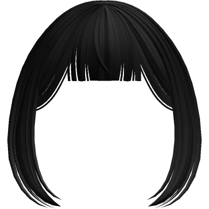 Messy Hime Cut Anime Bangs (Black)