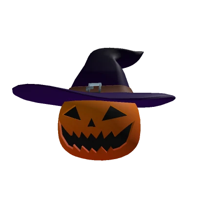 Evil Pumpkin Witch Head