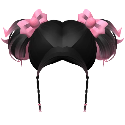 Creepy Cute Bow Ombre Pigtails Black Pink