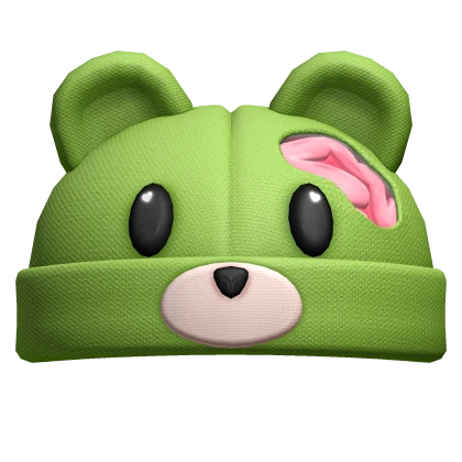 Y2K Green Zombie Bear Beanie