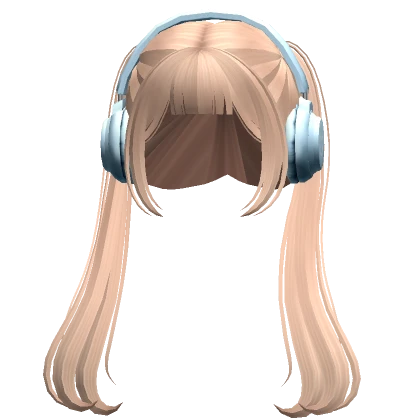 Long Anime TwinTails w/ Headphones (Blonde) 