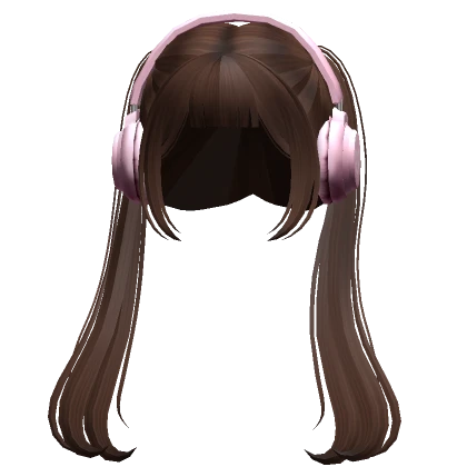 Long Anime TwinTails w/ Headphones (Brown) 