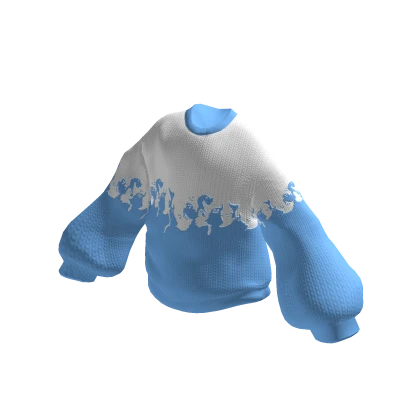 Oversized Ghost Pattern Sweater Blue