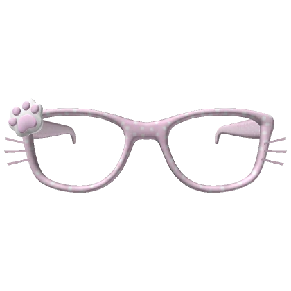 ☆ pink polka dot kawaii paw glasses