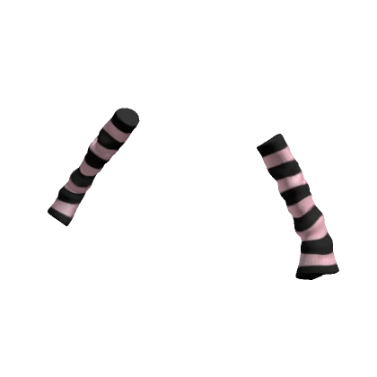 Knitted Arm Warmers Black Pink Stripes