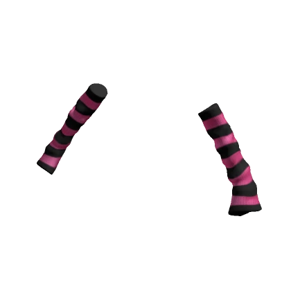 Knitted Arm Warmers Black Hot Pink