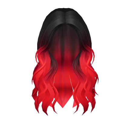 Lush Wavy Hair (Black and Red Ombre)